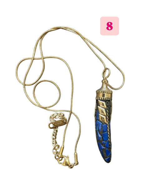 Collana corno tibetano piccino vari colori