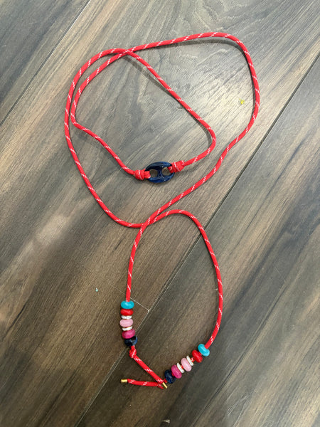 Collana Marine Florida centrale blu  marmorizzato  in vari colori