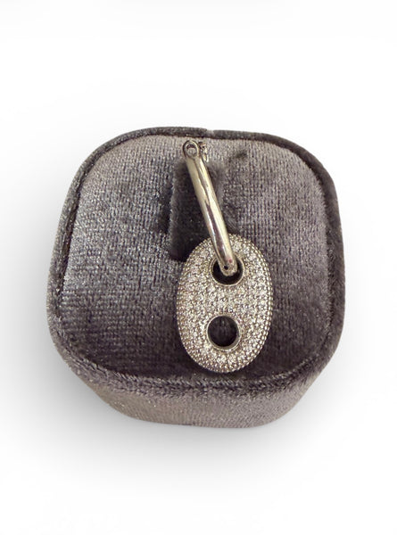 Mono orecchino Chain lattina diamantata