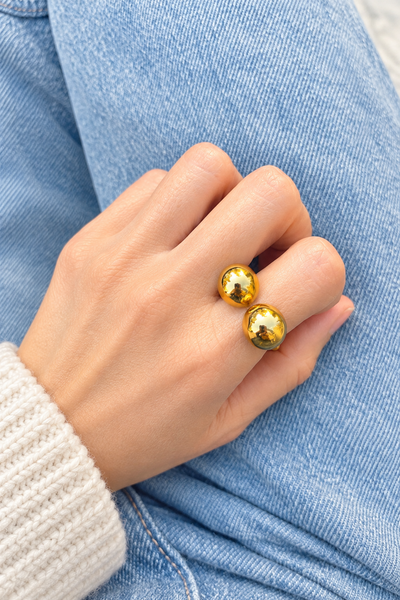 Anello Double sfere   due varianti colore