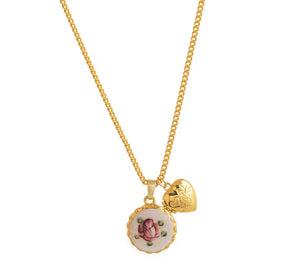Collana Little Italy retro flowers multi charms cuore