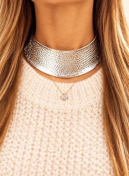 Collana delle Dee rigida Afrodite lavorata large due varianti colore