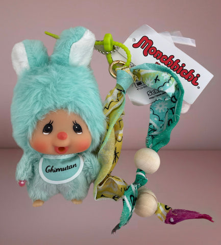 Pimp your Bag chimutan il coniglio amico di Monchichi verde acqua