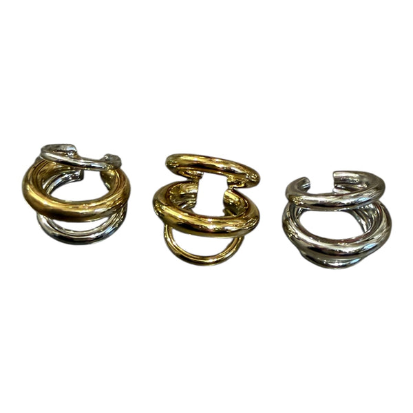 Luana earcuff triplo  anello tre varianti colore