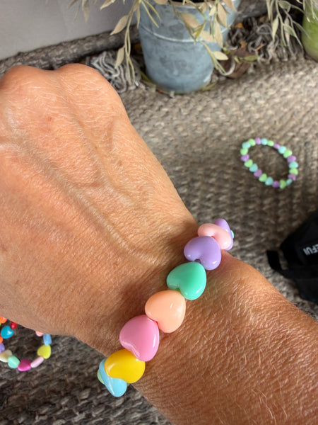 Bracciale colors Beads giro cuori small effetto lucido unicorn