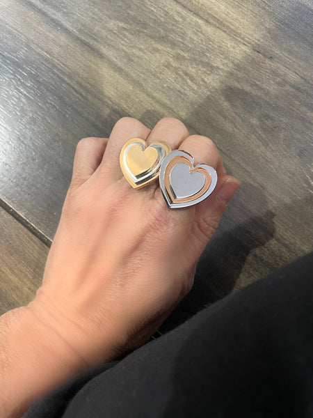 Anello cuore 3d  So Glamour due varianti colore