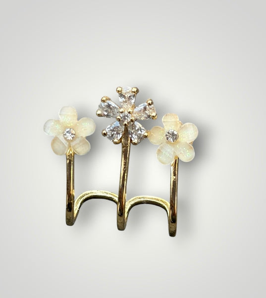 Mono orecchino argento 925  con 3 fiori