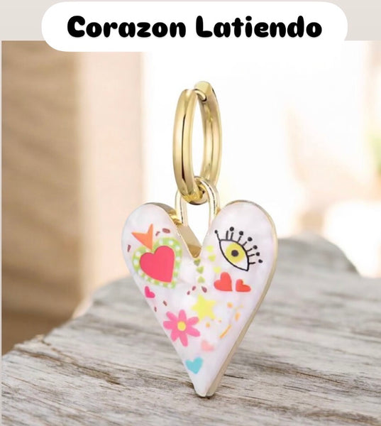 Mono orecchino Tatoo Mistero del Corazon vari disegni cerchietto meno spesso