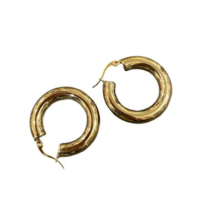 Coppia orecchini cerchio 32 mm due varianti colore con perno a monachina