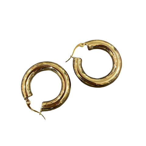 Coppia orecchini cerchio 32 mm due varianti colore con perno a monachina