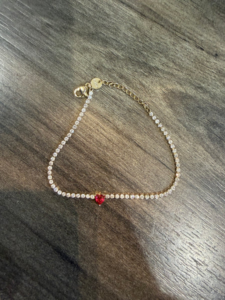 Bracciale tennis cuore kry vari colori