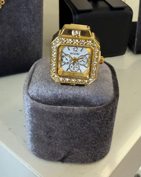 Anello orologio quadrato   due varianti colore