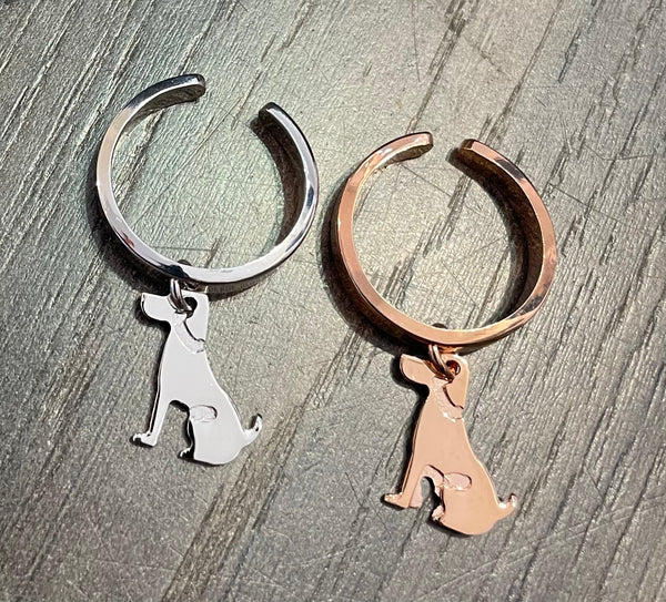 Anello regolabile So glamour cagnolino due varianti colore