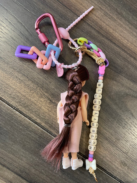 Pimp your Bag Keychain charms per borsa e portachiavi Barbie Shelly mora jumpsuit rosa
