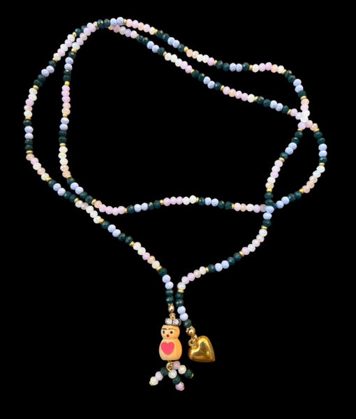 Collana Chinitos  de La Buena  Suerte verde bosco butto lilla champagne burro