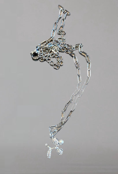 Collana Balloon dog crystal con perla due varianti colore