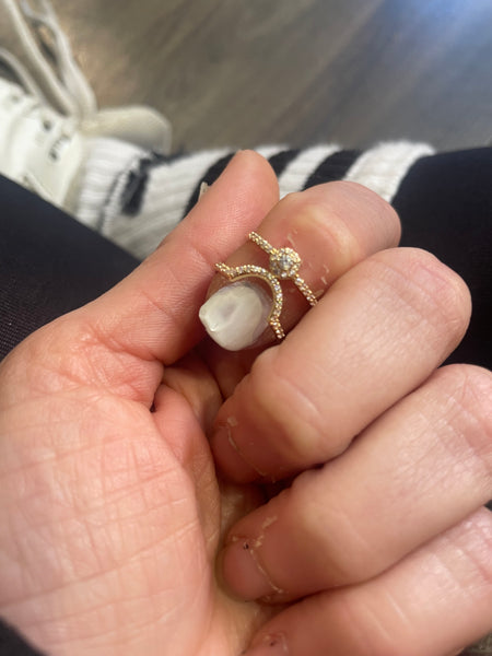 Anello Melory per unghia crystal e punto luce tondo  due varianti colore