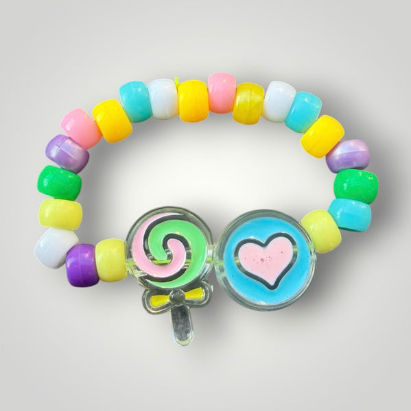 Bracciaie Colors pony Beads lollypops e cuore vari colori