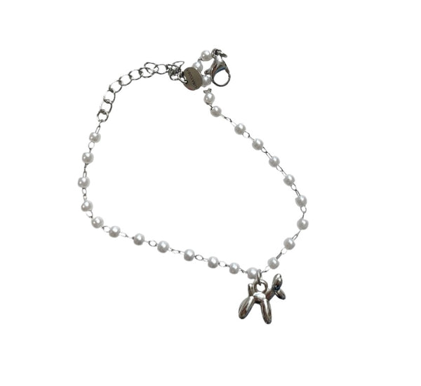 Bracciale micro perle e Baloon dog due varianti colore
