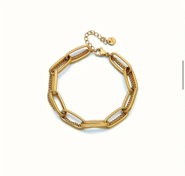 Bracciale doppio Chain bold e Mini groumette