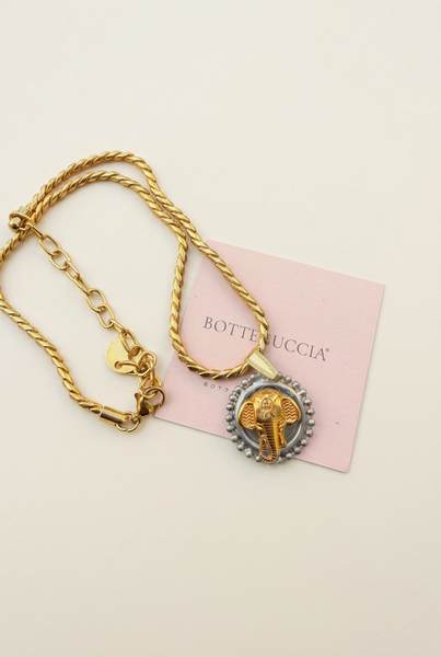 Collana botteguccia elefante medaglia piccola