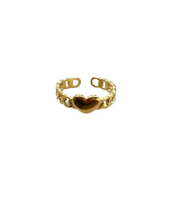 Anello Mini groumette e cuore due varianti colore