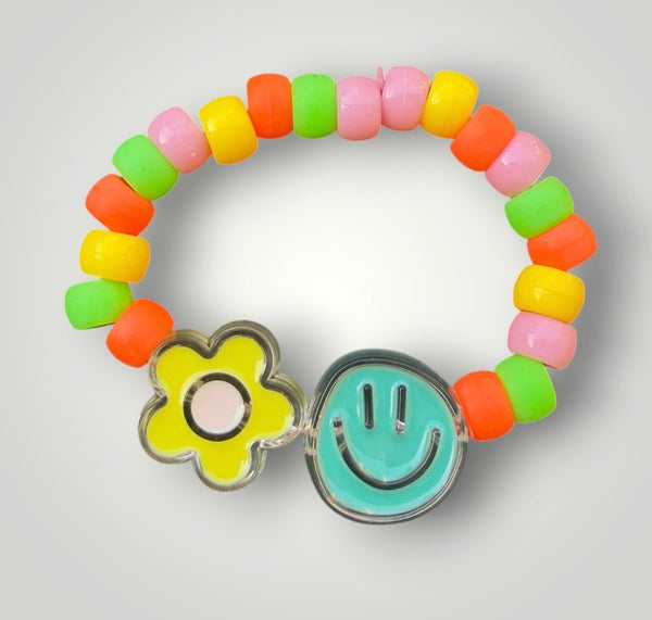 Bracciaie Colors pony Beads Smile  e fiore  vari colori