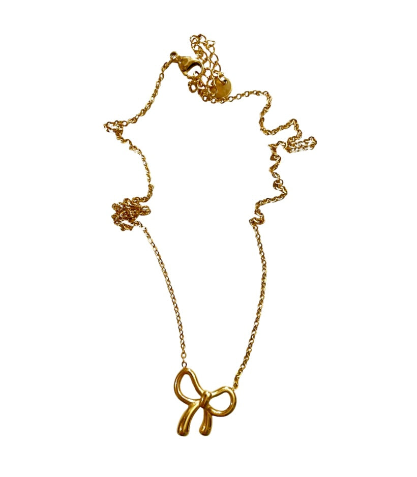 Collana girocollo fiocco nastro due varianti colore
