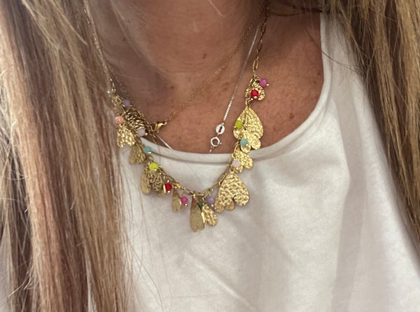 Collana gitana vuoti e crystal vari colori