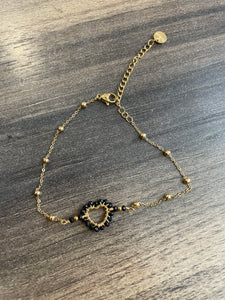 Cavigliera cuore e micro cristallini
