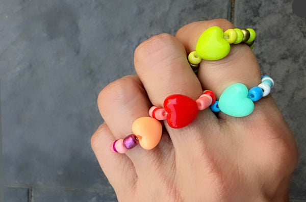Anello colors con cuore vari colori