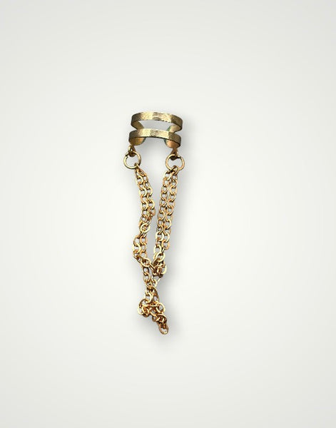 Mono earcuff doppio con catenina