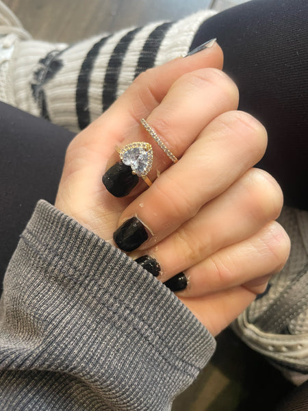 Anello Melory per unghia crystal cuore diadema