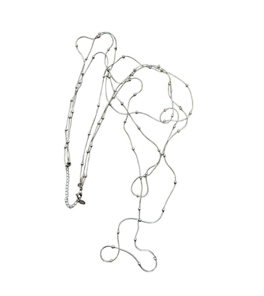 Collana Katia multifili con sfere lunga due varianti colore