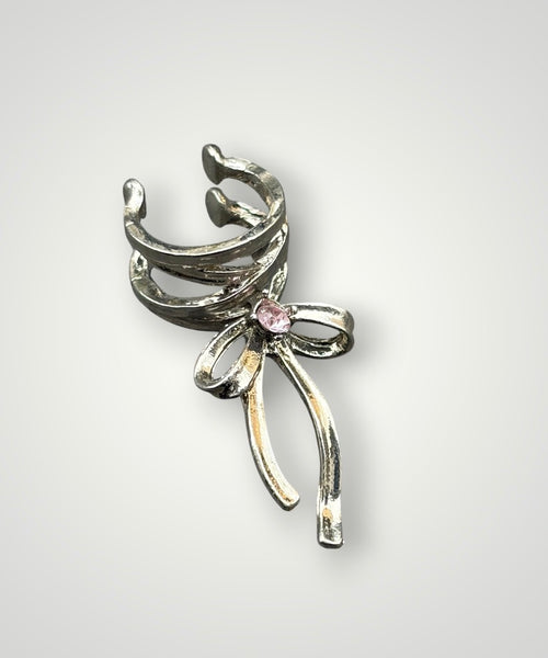 Mono earcuff Barbara fiocco punto luce rosa