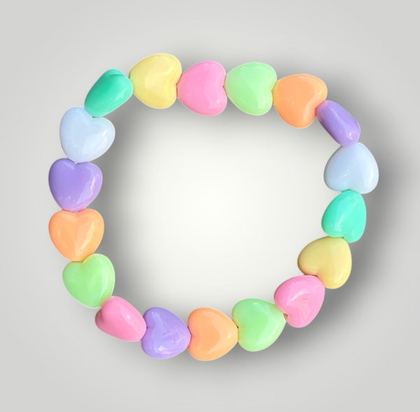 Bracciale colors Beads giro cuori small effetto lucido colori pastello senza l’azzurro