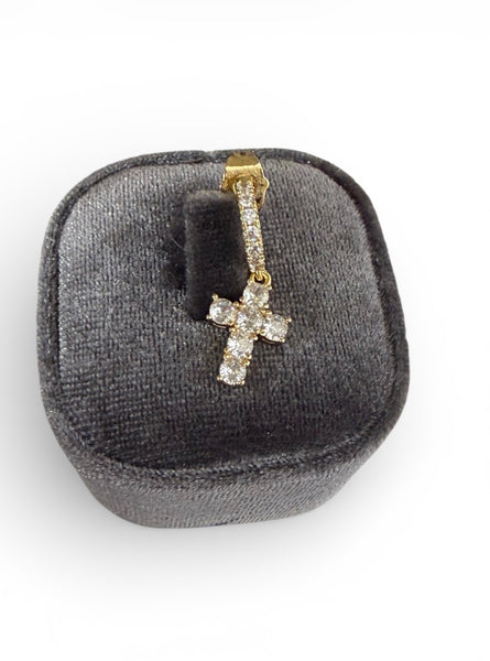 Mono orecchino croce crystal