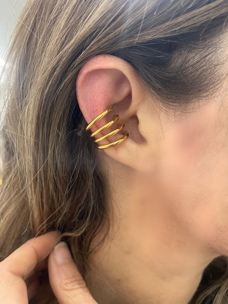 Mono  earcuff 4 multi anelli  due varianti colore