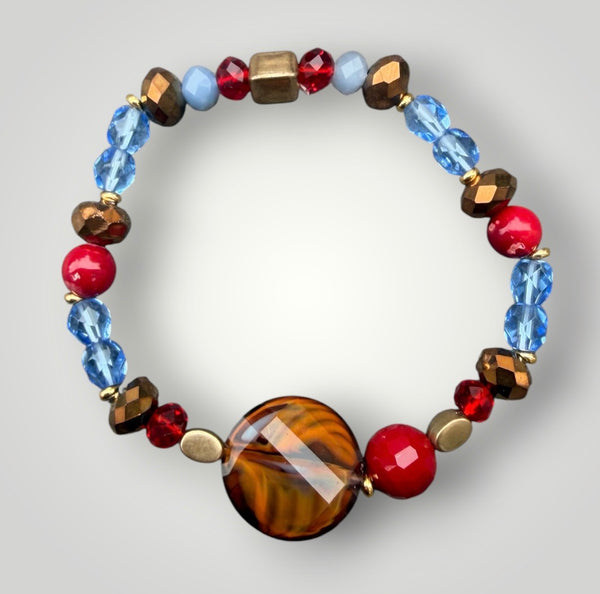 Bracciale Colors labyrinth con pietra brown vari colori