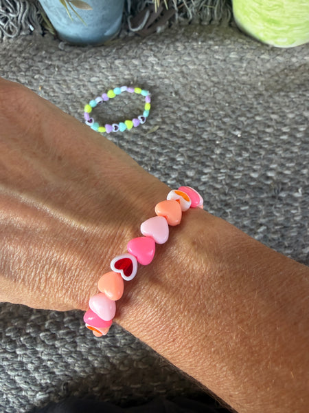 Bracciale colors Beads giro cuori xsmall