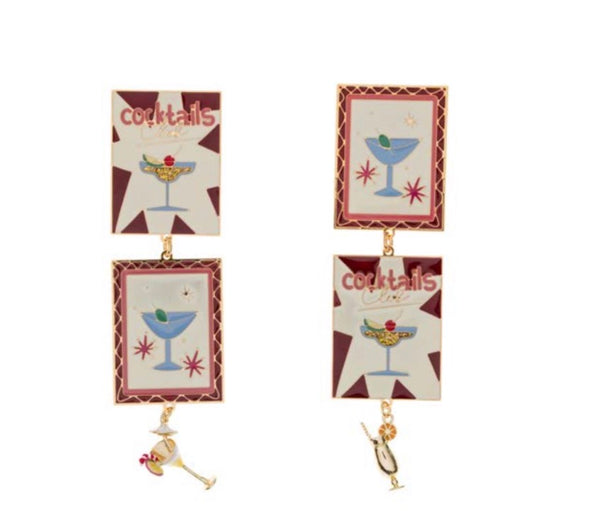 Coppia orecchini Principessa Glam Poppy Cocktail