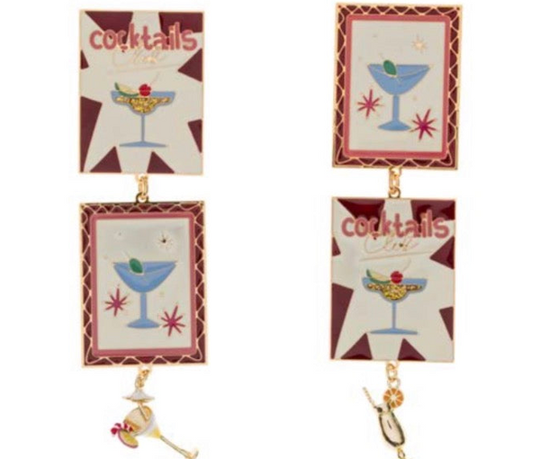 Coppia orecchini Principessa Glam Poppy Cocktail