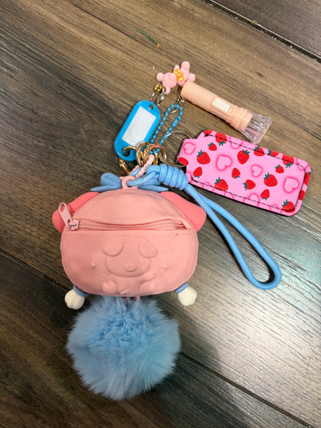 Pimp your bag ( porta auricolari e piccoli oggetti ) adorabile maialino