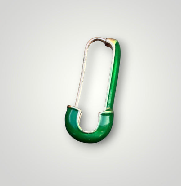 Mono orecchino safety line spilla da balia smaltato vari colori