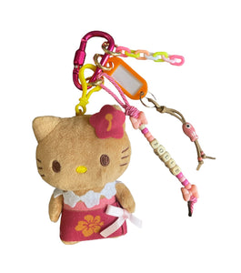 Portachiavi e applique borsa Pimp your Bag Hallo kitty Hawaii abitìno rosa in peluche