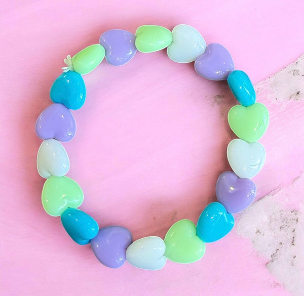 Bracciale colors Beads giro cuori small effetto lucido mix colori strong e Pastel