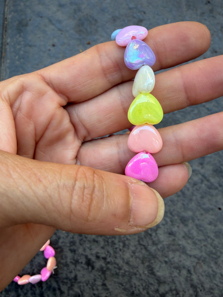 Bracciale colors Beads giro cuori small effetto perlato senza verde acqua