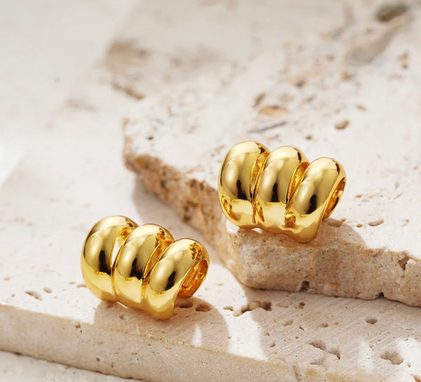 Mono earcuff Carola triplo cerchio unito
