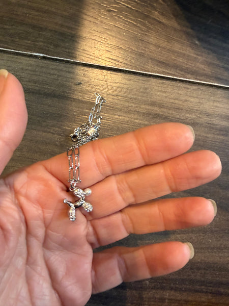 Collana Balloon dog crystal con perla due varianti colore