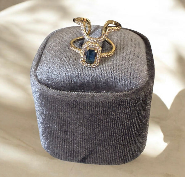 Anello Melory per unghia crystal punto luce diadema blu  due varianti colore